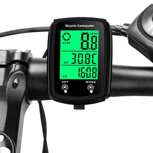 Fietscomputer Fietscomputer Waterdicht Snelheidsmeter Kilometerteller Fietsen Stopwatch Fietsaccessoires Zwart 1