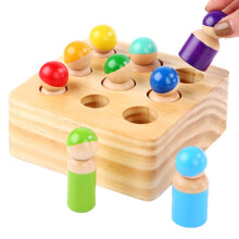 Montessori Wooden Toys for Toddlers, Rainbow Stacking Peg Dolls Set, Educational Preschool Color Learning