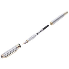 2X Jinhao 250 Frosted White Gold Fountain Pen M Nib Fountain Pen Gift Festival