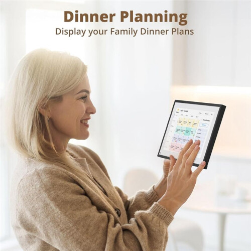 10.1 Inch Digital Calendar Chore Chart,Interactive Touchscreen, Family Planner, Hearth Display Desk Digital EU Plug 1
