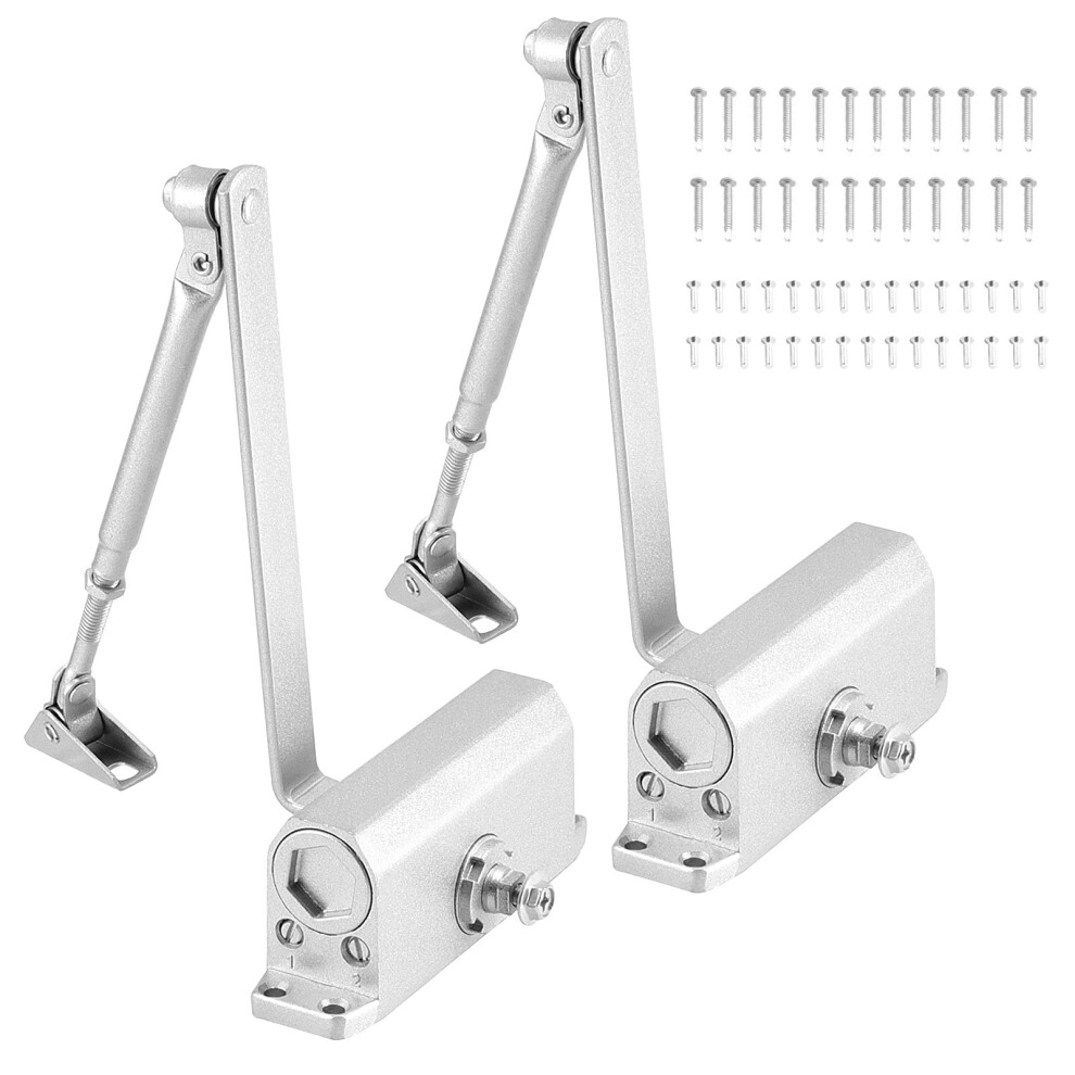 2 Pcs Size 2 Automatic And Adjustable Door Closers With Hold Open For 55Â99 Lbs Residential Or Commercial Doors 9771547127536