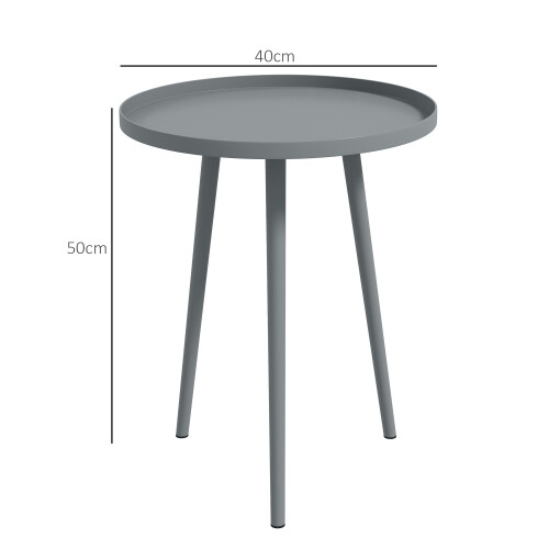 Outsunny Outsunny Round Garden Coffee Table, Outdoor Side Table with Rounded Edge 2