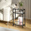 Homcom HOMCOM Slim Side Table, End Table with Tempered Glass Tabletop, Black 1