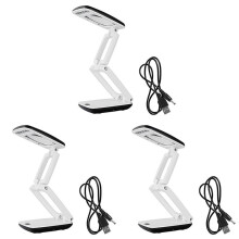 3pcs Lighted Desk Magnifying Glass Lamp with Light Stand LED Portable Pocket Magnifier Visor Folding 3X