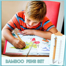 40 Pcs Bamboo Retractable Ballpoint Pen and 40 Pcs Extra Refills, Black Ink 1 mm Bamboo Pen Retractable Wooden Pens