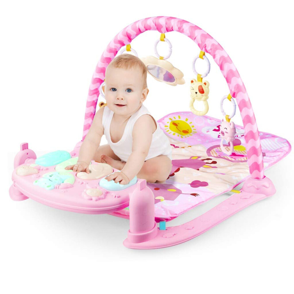 Baby Play Mat with Piano, Interactive Musical Activity Gym for Babies, Soft Crawling Mat Multi