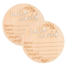 6PCS Bulletin Board Pendant Commemorative Plaque Wooden Name Announcements Announcement Board Announcement Round Wood