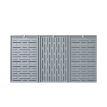 Grey Foldable Tri-Fold Tableware Drying Mat Silicone Draining Mat for Kitchen Counters
