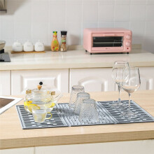 Foldable Tri-Fold Tableware Drying Mat Silicone Draining Mat for Kitchen Counters
