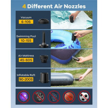 Electric Air Pump for Inflatables Portable Air Mattress Pump Rechargeable Air Pump for Pool Floats Sleeping Pads