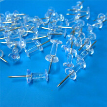 2 Cans of Transparent Roses I-Shaped Nails Cork Plastic Thumbtacks Maps Nails, 300 Pcs Cans .