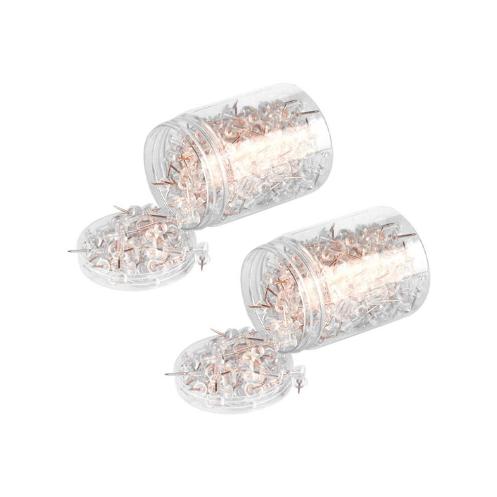 2 Cans Of Transparent Roses I-Shaped Nails Cork Plastic Thumbtacks Maps Nails, 300 Pcs Cans 4713129143881