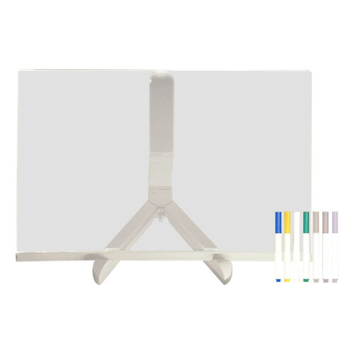 2025 LED Color Note Board Acrylic Adjustable Bracket Message Board, 7 Colored Pens, 20x20cm.