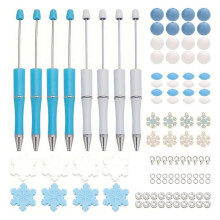8er-Set Perlenstifte, Kunststoffperlenstifte, Winter-Kugelschreiber, DIY-Bastelstifte-Set für Schüler, Teenager, Schule