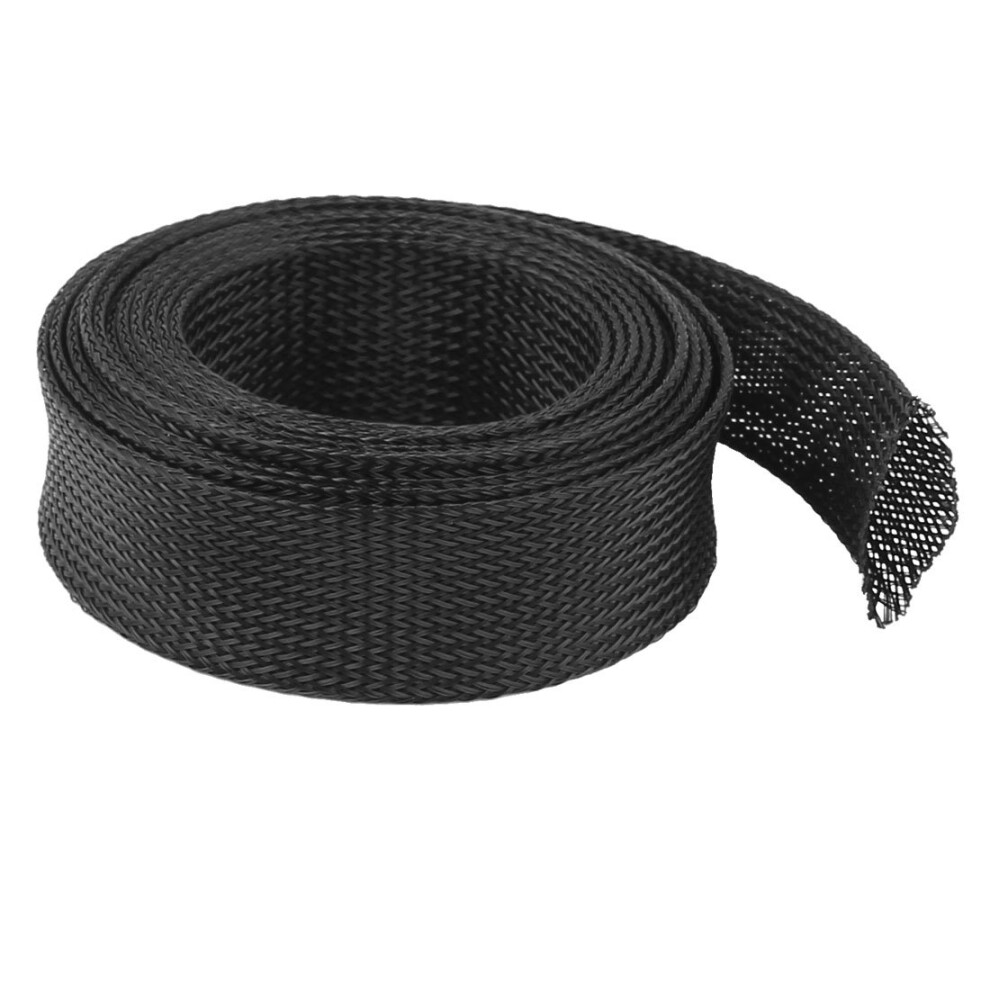 32Mm Pet Braided Cable Management Sleeve 3M Black Expandable Heat And Abrasion Resistant 9092120875164
