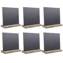 6 Pack Rustic Chalk Board Sign with Wood Stand for Wedding Decorations Signs Labels 6X5 inch Blackboard