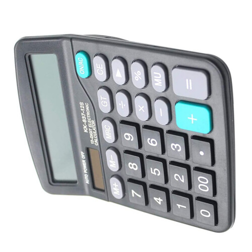 Desk Calculator, 12-Digit Solar Battery Office Calculator with Large LCD Display  Sensitive Button 2