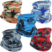 Paquet de 5 Cache-Cou Masque Facial Hommes Femmes Cagoules UV Bouclier Facial éCharpe Couvre-Chef Polyvalent