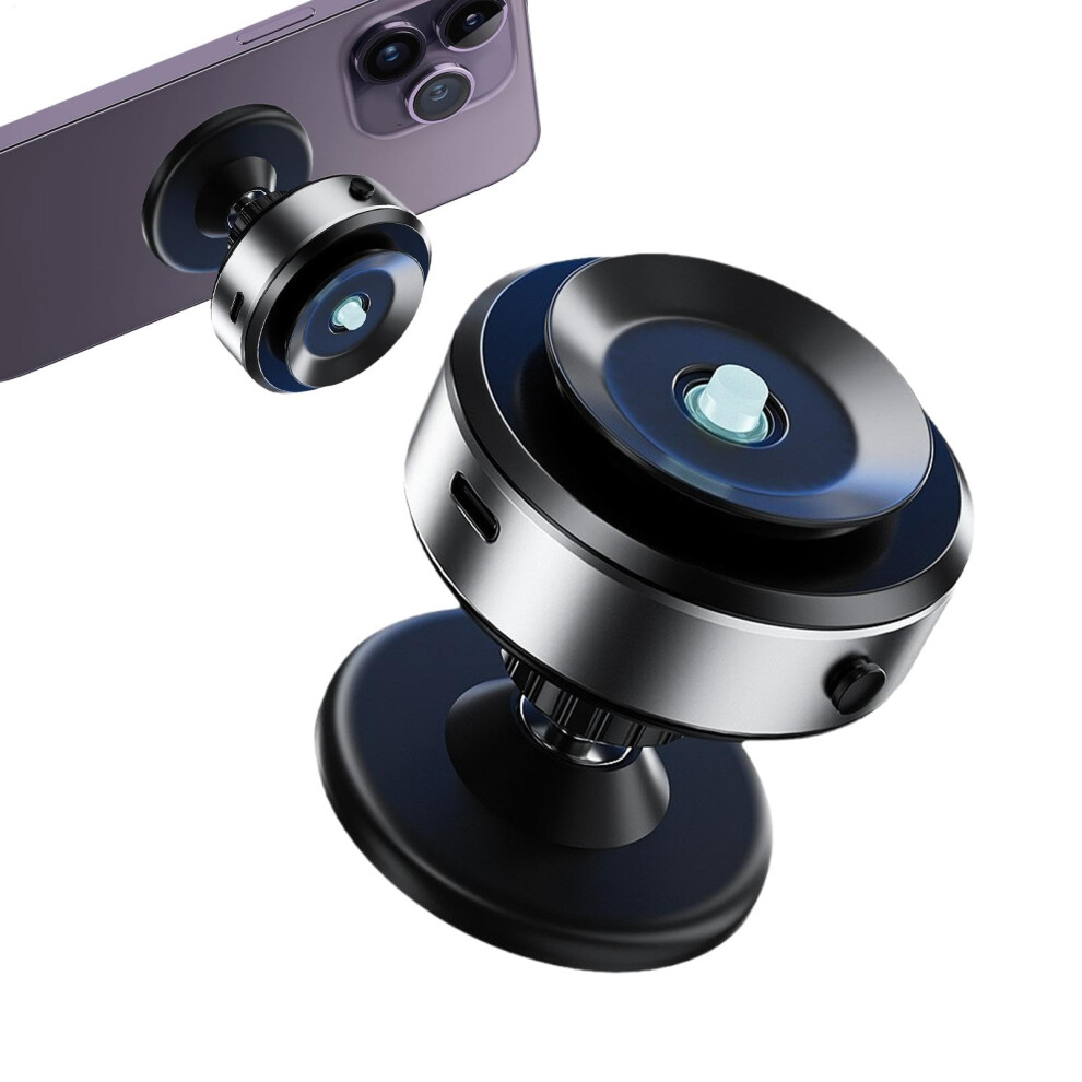 Magnetic Car Phone Mount With Strong Grip, 360 Rotation And Universal Compatibility Silver 9073542371854