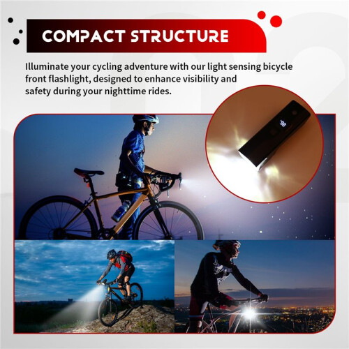 Bicycle Front Light Rechargeable Bike Headlight with Horn Wireless Remote Control Bicycle Flashlight for Riding 2