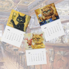 2025 Cat Wall Calendar 2025 Funny Cute Drunk Cats Themed Calender 8x11 Inches Family Planner Calendar for Cat Lovers
