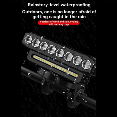 LED Bicycle Front Light USB Rechargeable  Floodlights Easy to Install 6 Modes Bicycle Bell Light,B 2