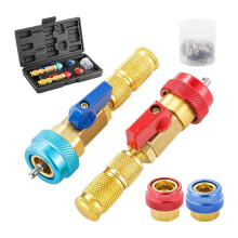 R134A R1234YF Valve Core Remover Tool, Air Conditioning Valve Core Remover Installer Tool Set for R134a R1234yf R22