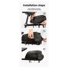 Bike Rack Bag with Combination Lock Bicycles Rear Bag Large Capacity Trunk Pannier for Cycling Travel