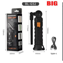 Nowa Przenośna Latarka COB LED, Magnetyczna Lampa Wisząca, Lampa Robocza z Możliwością Ładowania Przez USB i Wbudowaną Baterią