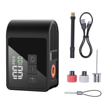 Electric Bike Pump ,120 PSI, Charge, Auto Shut-Off, Integrated Pressure Gauge LED Light for Road Bikes