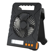 Portable Folding Solar Powered Fan with LED Lantern for Camping,Tents,Fishing, Beach, Car, Home Outdoor Activities Black