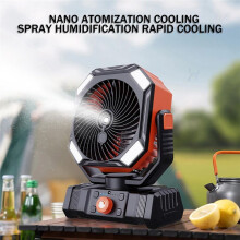 Ventilador de Acampamento Ao Ar Livre com Luz 10000mAh Recarregável de Alta Capacidade e Longa Duração para Pesca e Acampamento