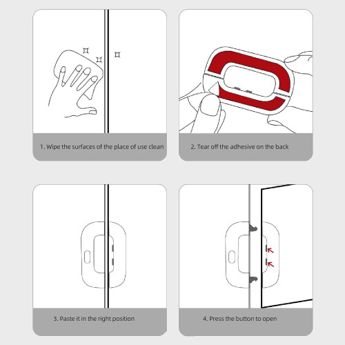 Refrigerator Lock with Strong Adhesive Hold, Child Safety Fridge Lock with Quick Release Buttons 1