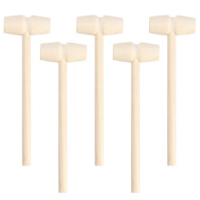 Wooden Crab Mallet Set 5pcs Mini Wooden Hammers for Kids and Seafood with Natural Wood Finish