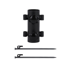 3PCS Awning Canopy Pole Fixed Tube Ground Bracket Windproof Adjustable Tent Support Pole with Ground Nails