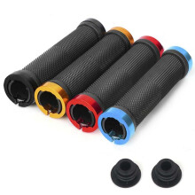 Gold- Road Cycling Handlebar Grips Anti-Skid Rubber Bicycle Grips Mountain Bike Lock Bicycle Handlebars End Grips