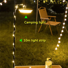 LED-Camping-Lampenstreifen, Atmosphäre, 10 M Länge, IPX4, Wasserdicht, Recycelbar, Lichtgürtellampe für Zeltzimmer, D