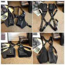 Bolsa de Ombro Retro Carteira Bolsa de Axila Steampunk Bicicleta Motocicleta Portátil Bolsa de Ferramentas para Celular Preto