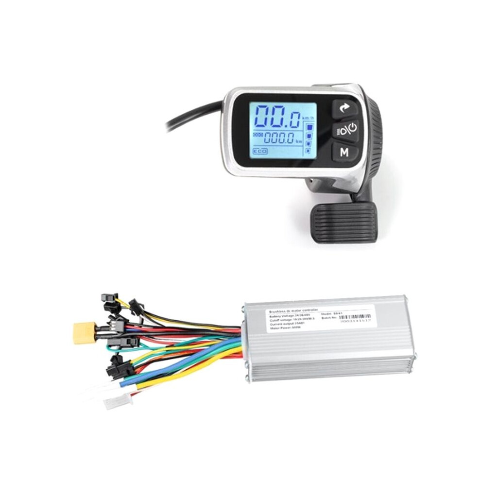 Electric Bike Controller Electric Scooter Controller 124Dx 24V/36V/48V 500W Brushless Controller With Lcd Display Panel 4711262744064