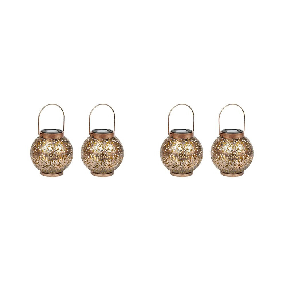 4 Pack Solar Lantern For Outdoors, Metal Solar Lights Solar Lantern Warm Ip55 Waterproof Hanging Garden Decoration White 4711630385882
