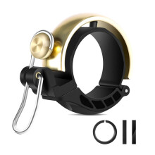 Sino de Bicicleta Retrô de Cobre, Braçadeira de Metal, Alto Ruído, Aviso de Segurança, Alarme, Instalação no Guiador, Adequado para 21-26 mm de