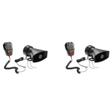 2X Car Warning Alarm Truck 7-Sound Loud Alarm Loudspeaker 12V Siren Air Horn Megaphone Firemen Car Horn 110DB