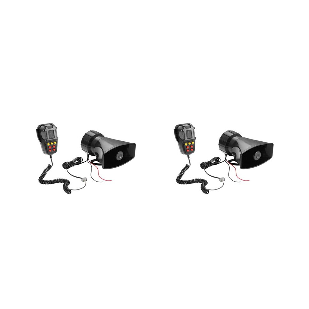 2X Car Warning Alarm Truck 7-Sound Loud Alarm Loudspeaker 12V Siren Air Horn Megaphone Firemen Car Horn 110Db 6032638193964