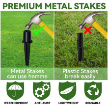 20 Pack Metal Replacement Stakes for Solar Lights Outdoor,Solar Pathway Lights Spike Replacer, Outdoor Ground Stakes
