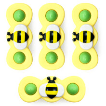 Baby Bath Spinning Toy Set, 4pcs Yellow Suction Cup Spinner for Toddlers, Boost Fine Motor Skills