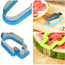 Watermelon Slicer Mold, Stainless Steel, 12x7x4cm, Blue & Green