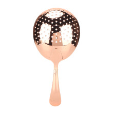 Stainless Steel Julep Strainer with Copper Plated Finish, Cocktail Strainer Bar Tool for Fast Liquid Straining
