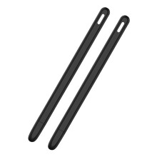 2X Tablet Press Stylus Pen Protective Cover for Pencil 2 Cases Portable Soft Silicone Pencil Case Accessory Black