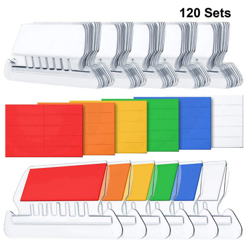 240 Sets File Document Tabs 2 Inch Hanging Folder Tabs and Multicolor Inserts for Quick Identification Of Hanging Files 2