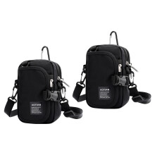 2X AOTIAN Men's Small Shoulder Bag Waterproof Portable Casual Travel Card Bag Anti-Theft Male Crossbody Bag Black